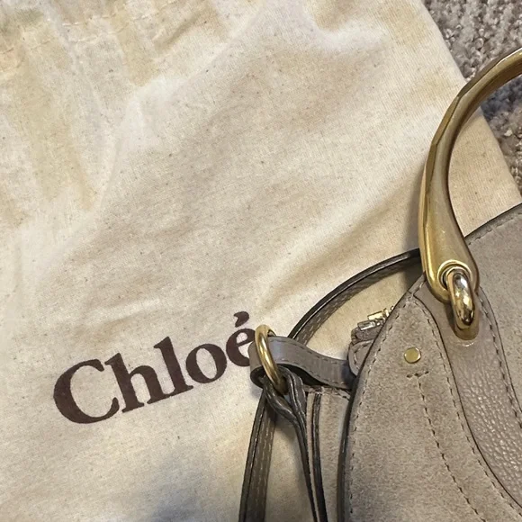 Chloe beige leather and suede pixie round Crossbody Bag - Picture 9 of 9